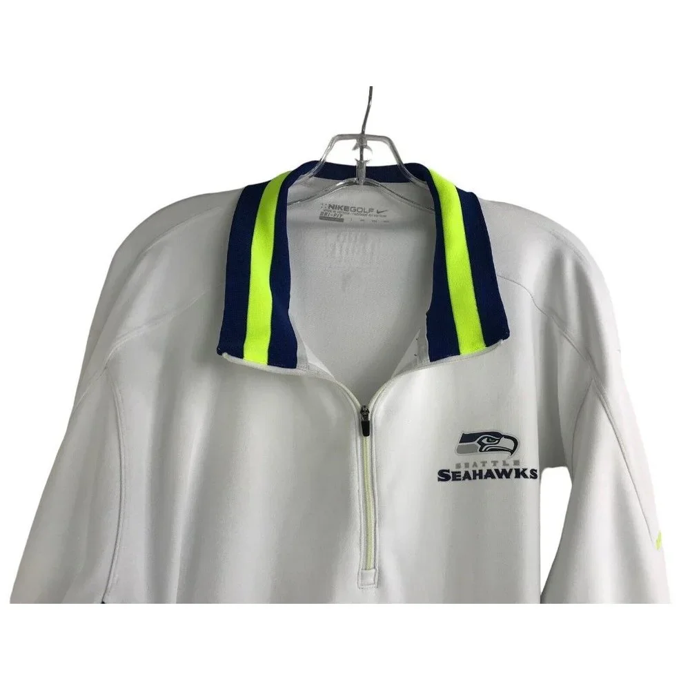 Nike Seattle Seahawks Pullover Mens Size‎ 2XL White Bud Light Golf Dri Fit